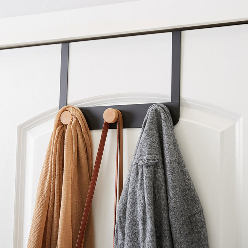 Bamboo 3-Hook Over-the-Door Rack