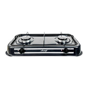 Aruif 2-Burner Porcelain Gas Stove – 59cm Double Burner High-Efficiency Cooker