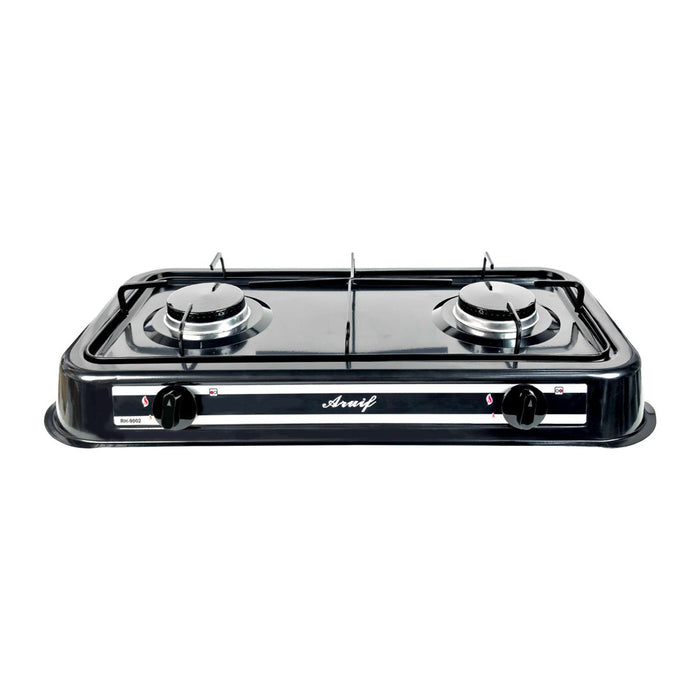 Aruif 2-Burner Porcelain Gas Stove – 59cm Double Burner High-Efficiency Cooker