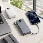 FONENG 10000mAh 22.5W Fast Charging Power Bank with 2 Built-In Cables