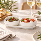 3-Piece White Porcelain Serving Tray Set