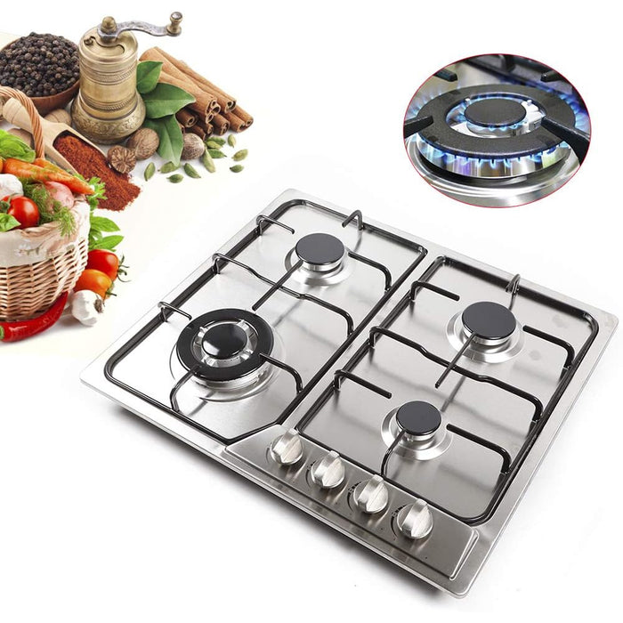 XMY RH-5006 4-Burner Built-In Gas Hob – LPG Stainless Steel