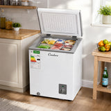 Condere 55L Compact Chest Freezer with Top-Opening Lid - White