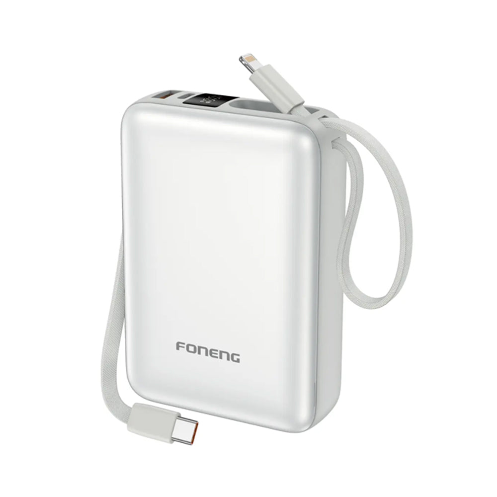 FONENG PX116 20000mAh 22.5W Power Bank with Built-In Cables