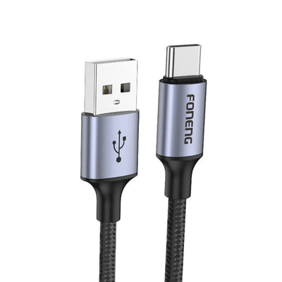 FONENG X95 1.2m 3A Metal Head Braided Charging Cable
