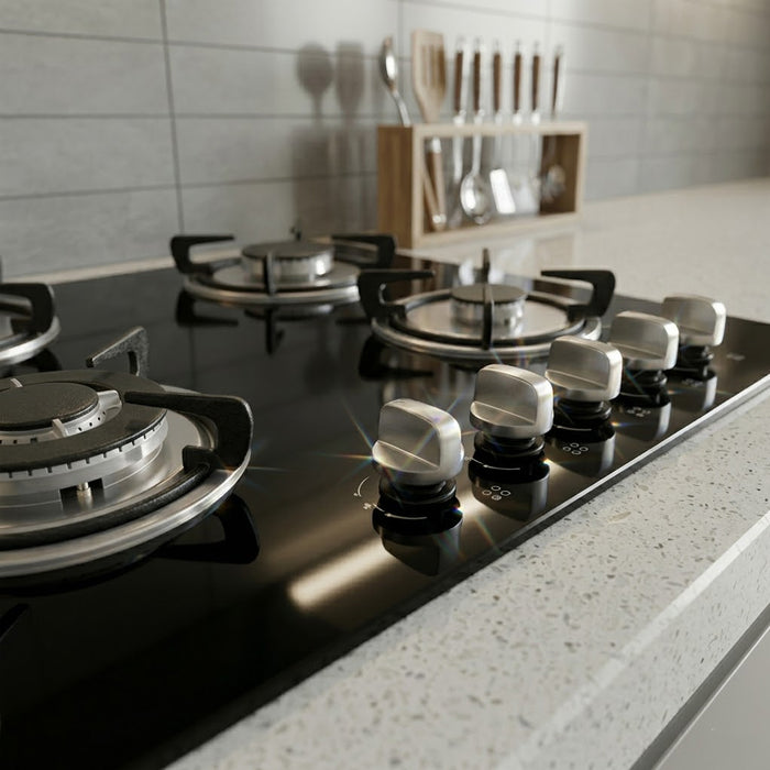 XMY Built-In Tempered Glass 4-Burner Gas Stove