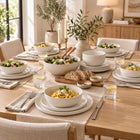 18-Piece Ivory Speckled Porcelain Dinnerware