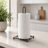 Countertop Paper Towel Holder with Square Metal Base - Black
