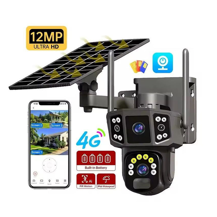 12MP 4G Solar CCTV Security Camera with Night Vision & Motion Detection