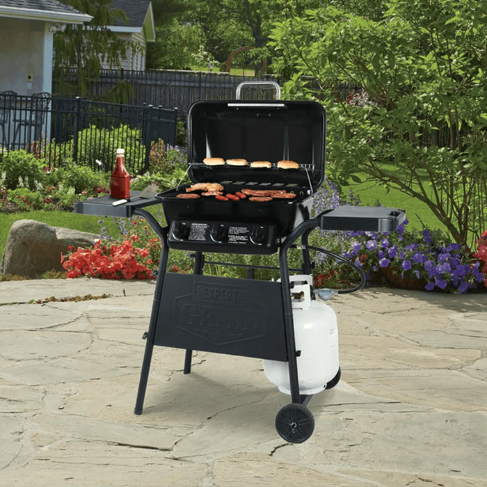 3-Burner Gas Grill with Precision Heat Monitoring – Mobile Outdoor BBQ