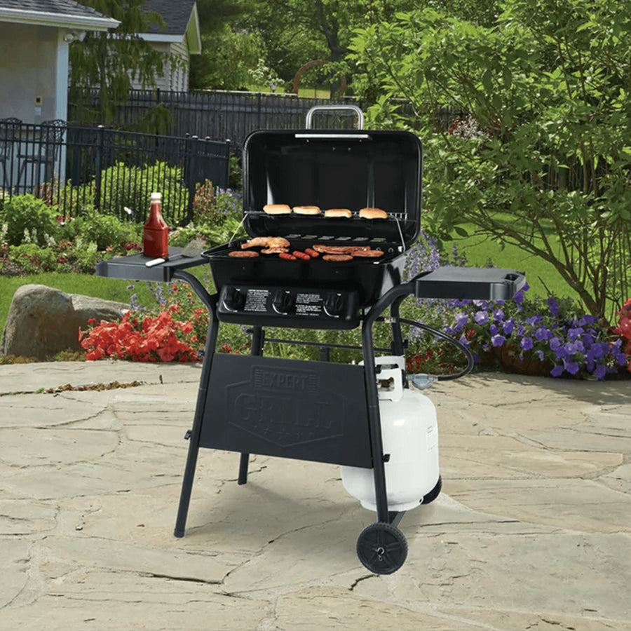 3-Burner Gas Grill with Precision Heat Monitoring – Mobile Outdoor BBQ