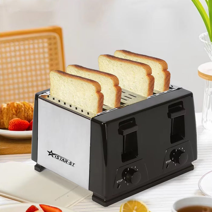 4 Slot Toaster 1300W – 6 Temperature Settings Stainless Steel