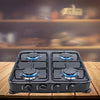 4-Burner Gas Stove with Durable Stainless Steel Surface