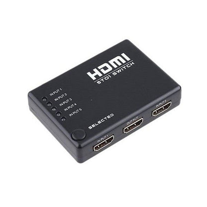 5-Port HDMI Switch with IR Remote (5 In → 1 Out)