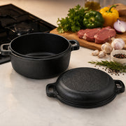 Condere 26cm Dual Purpose Cast Iron Pot with Shallow Pan Lid
