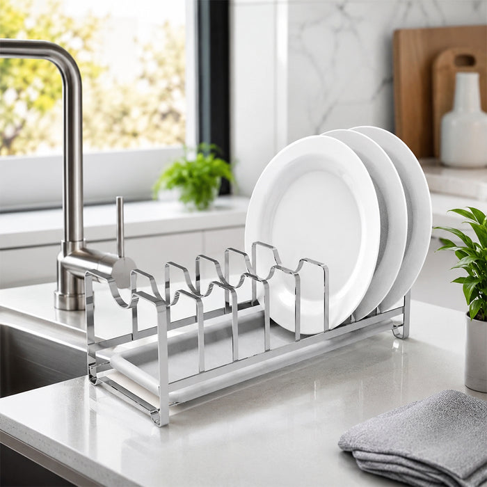 Compact Stainless Steel Dish Drying Rack for Plates