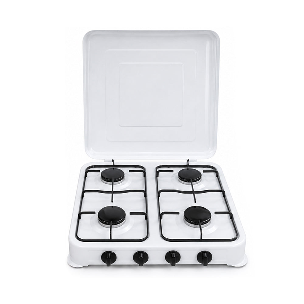 AURIF 4-Burner Steel Table Top Gas Cooker with Adjustable Knobs