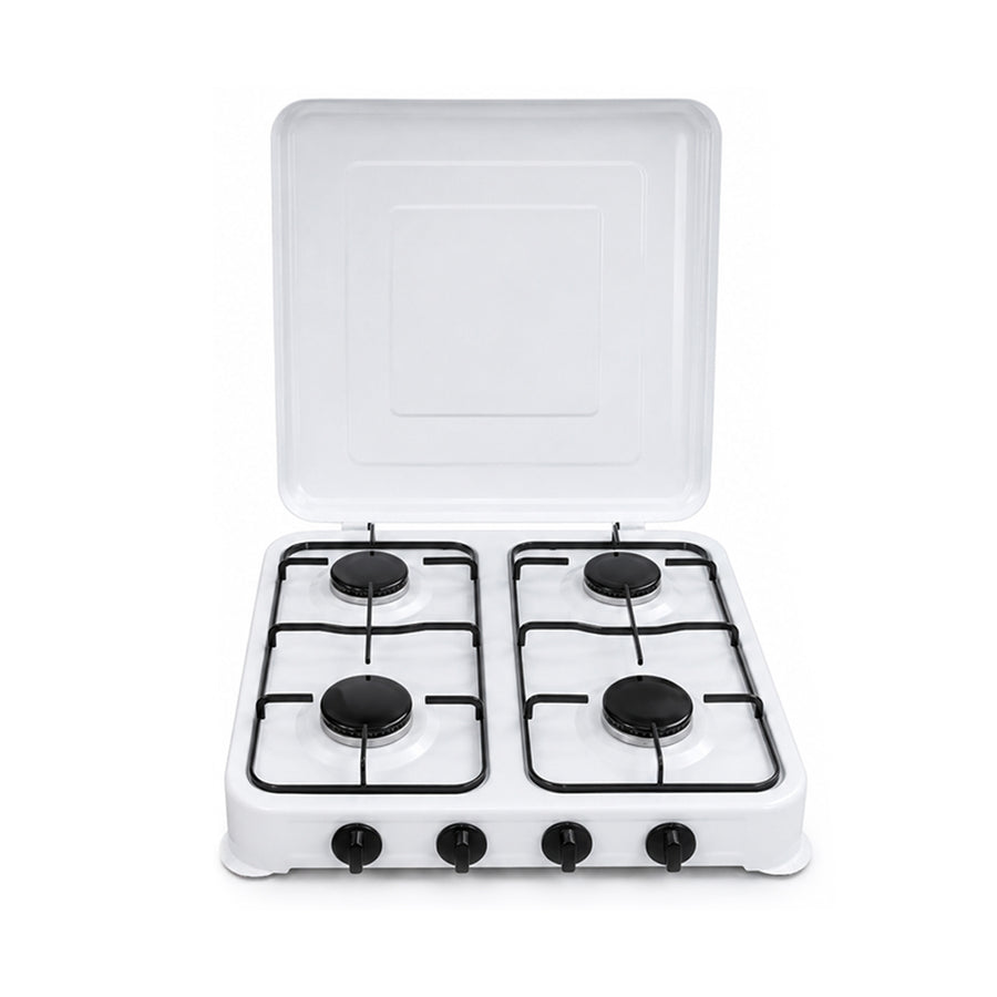 AURIF 4-Burner Steel Table Top Gas Cooker with Adjustable Knobs