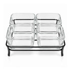 5-Piece Glass Serving Bowl Set with Metal Stand - 280ml