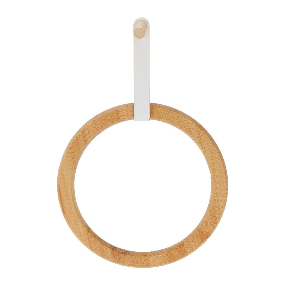 Bamboo Towel Holder – Self-Adhesive Circular Bathroom Rack