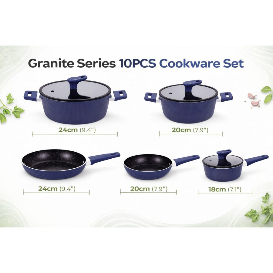 iStar Granite 10 Piece Cookware Set – Non-Stick Granite Coating