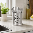 Stainless Steel Cutlery Holder with Drain Holes for Spoons, Forks & Knives