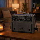 Solar Rechargeable Bluetooth Radio Speaker with LED Bulbs & USB Player