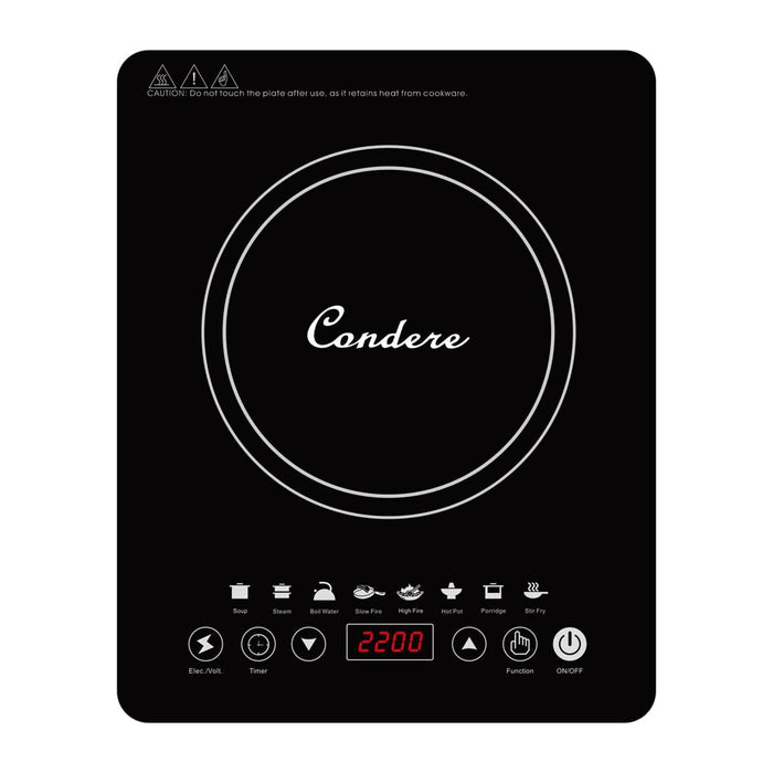 Condere C-CPSF20A Portable Electric Induction Cooktop – 2200W Black Glass
