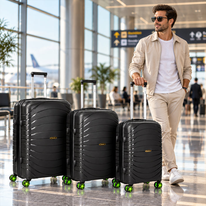 3-Piece Lightweight Hard Shell Travel Luggage Set - 22", 26" & 30"