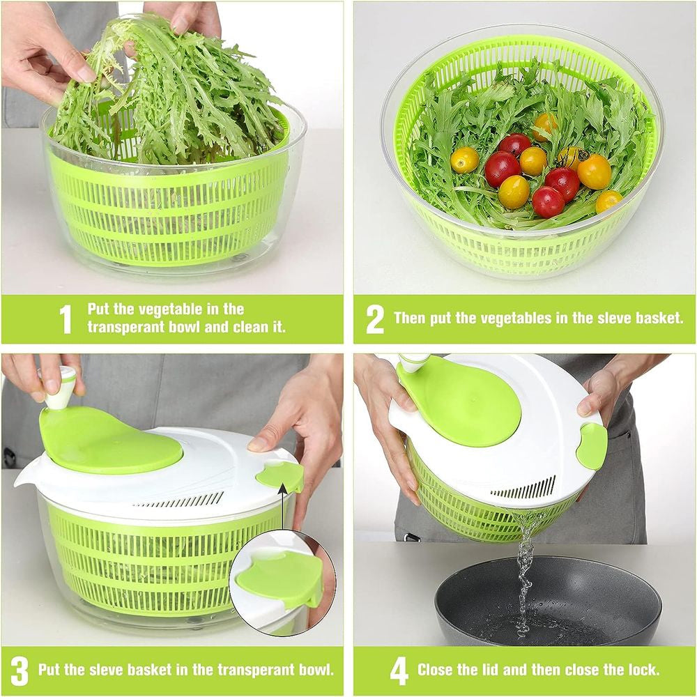 Salad Spinner Vegetable Washer with Bowl Rotary Handle