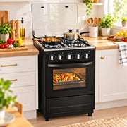 Safy 4-Burner Freestanding Gas Stove with Oven