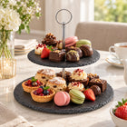 2-Tier Black Cake & Dessert Serving Stand - 25cm & 30cm