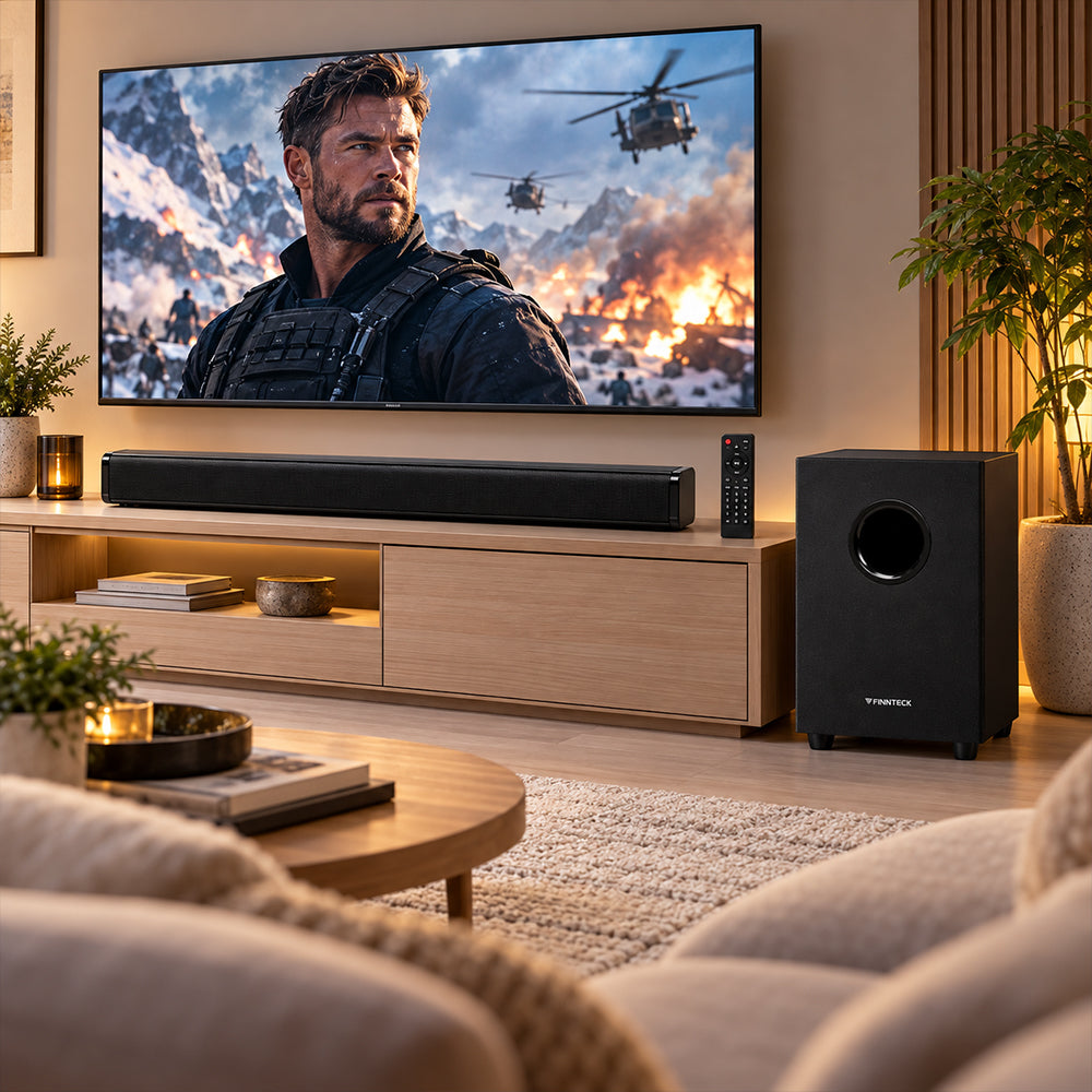 Finnteck Wireless Bluetooth Soundbar with Subwoofer
