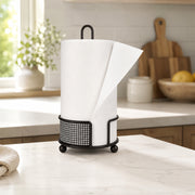 Countertop Paper Towel Holder with Decorative Metal Base - Black