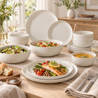 16-Piece Ivory Speckled Porcelain Dinnerware