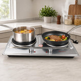 Condere Double Hot Plate Electric Stove with Adjustable Heat Controls