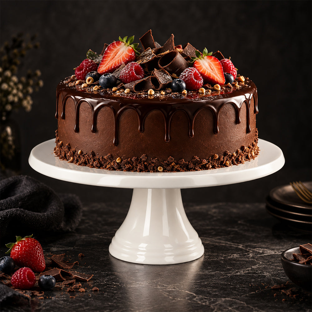 White Porcelain Cake Stand - 30.2cm