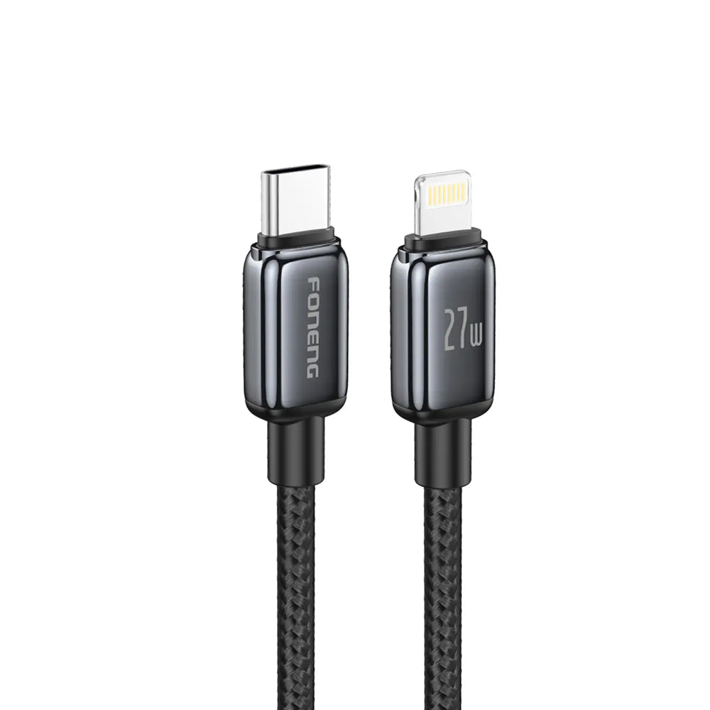 FONENG X119 1m Zinc Alloy Braided Fast Charging Cable 100W / 60W / PD27W
