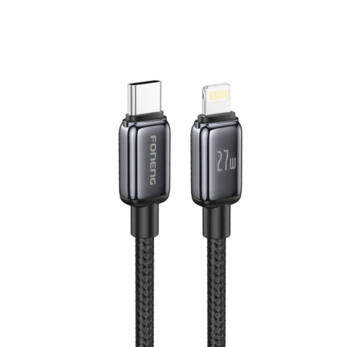 FONENG X119 1m Zinc Alloy Braided Fast Charging Cable 100W / 60W / PD27W