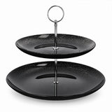 Double-Tier Glass Cake Stand - 27.9cm