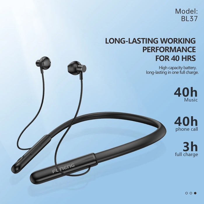 FONENG BL37 Digital Display Neckband Bluetooth Earphones