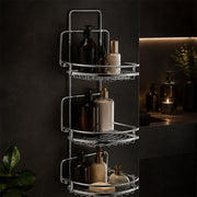 3-Tier Hanging Steel Bathroom Organizer Shower Caddy - Silver