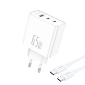 FONENG 65W 3-Port GaN Fast Charger with Type-C to Type-C Cable