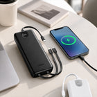 FONENG 20000mAh 22.5W Fast Charging Power Bank with 3 Built-In Cables