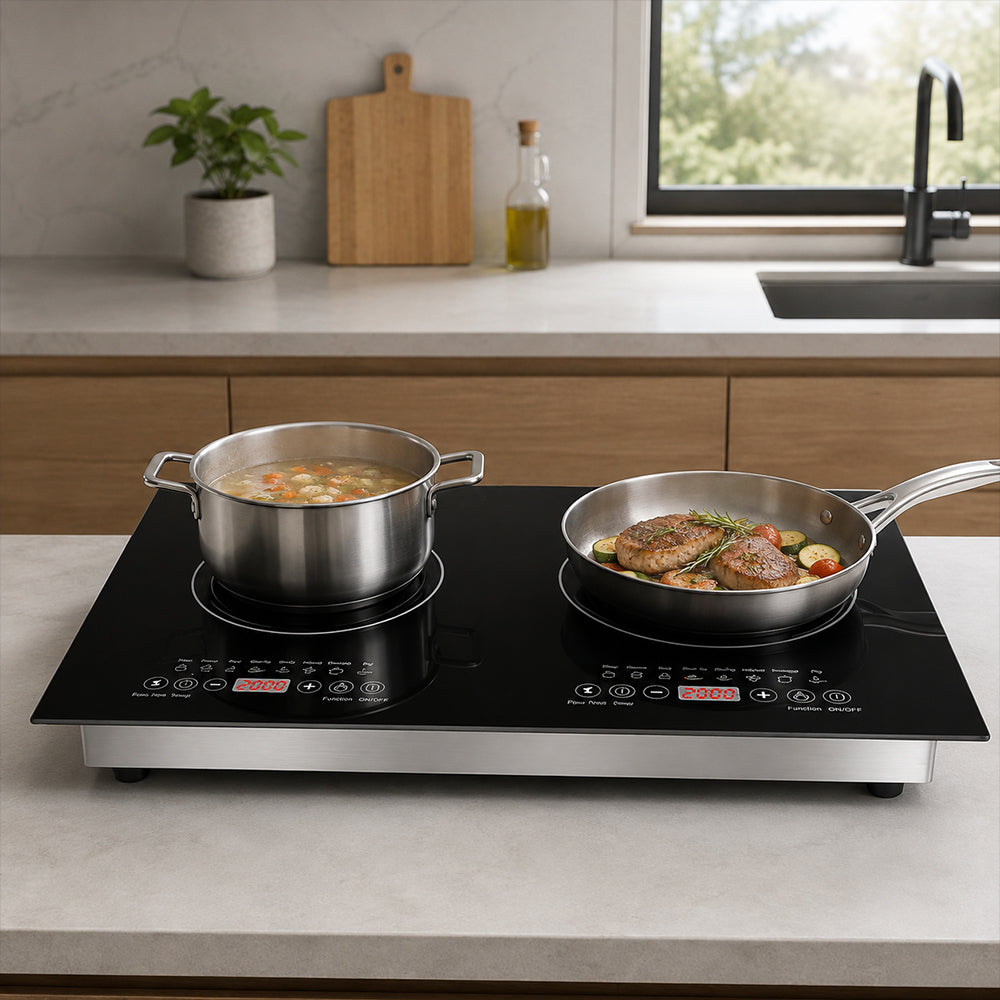 Condere Double Burner Induction Cooktop with Touch Controls