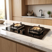 XMY 2-Burner Tempered Glass Gas Stove – RH-6007 Super-Slim Whirlwind Burner