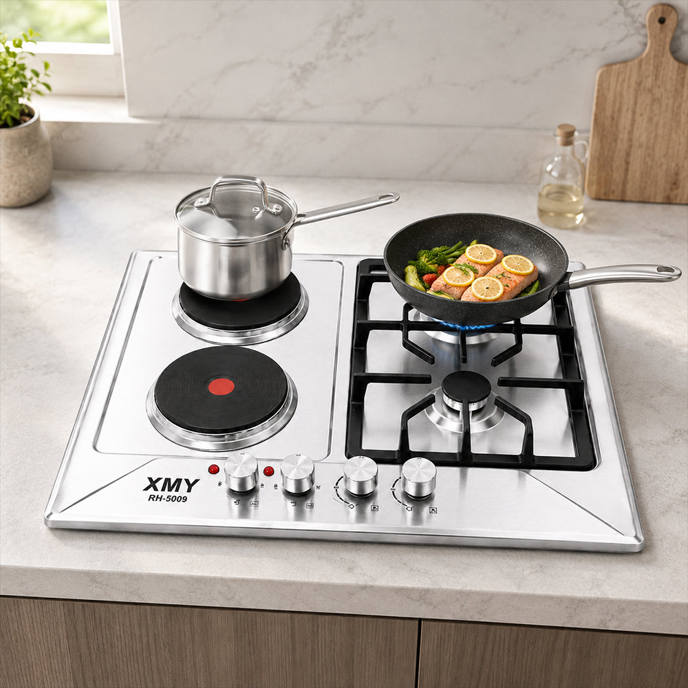 XMY 4-Zone Dual-Fuel Gas & Electric Built-In Hob
