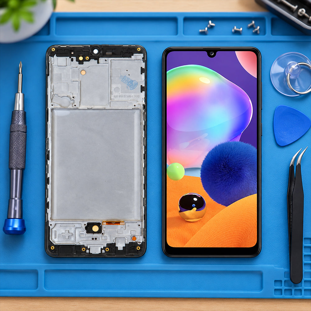 Replacement Screen with Frame for Samsung Galaxy A31