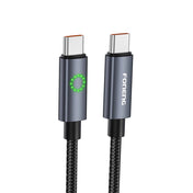 FONENG 1.2m Metal Head Green Light Braided Charging Cable