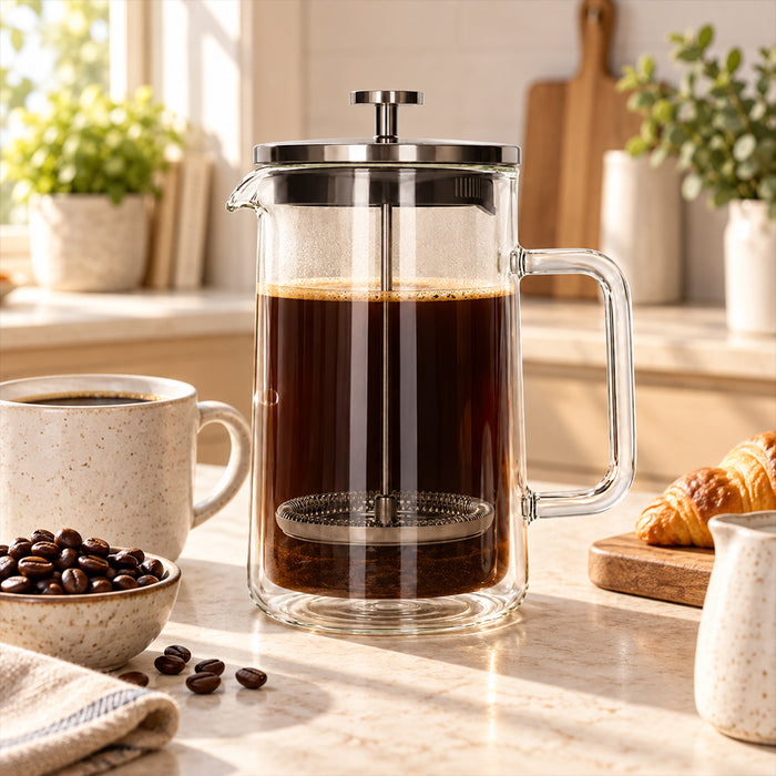 Glass French Press Coffee & Tea Maker - 1000ml